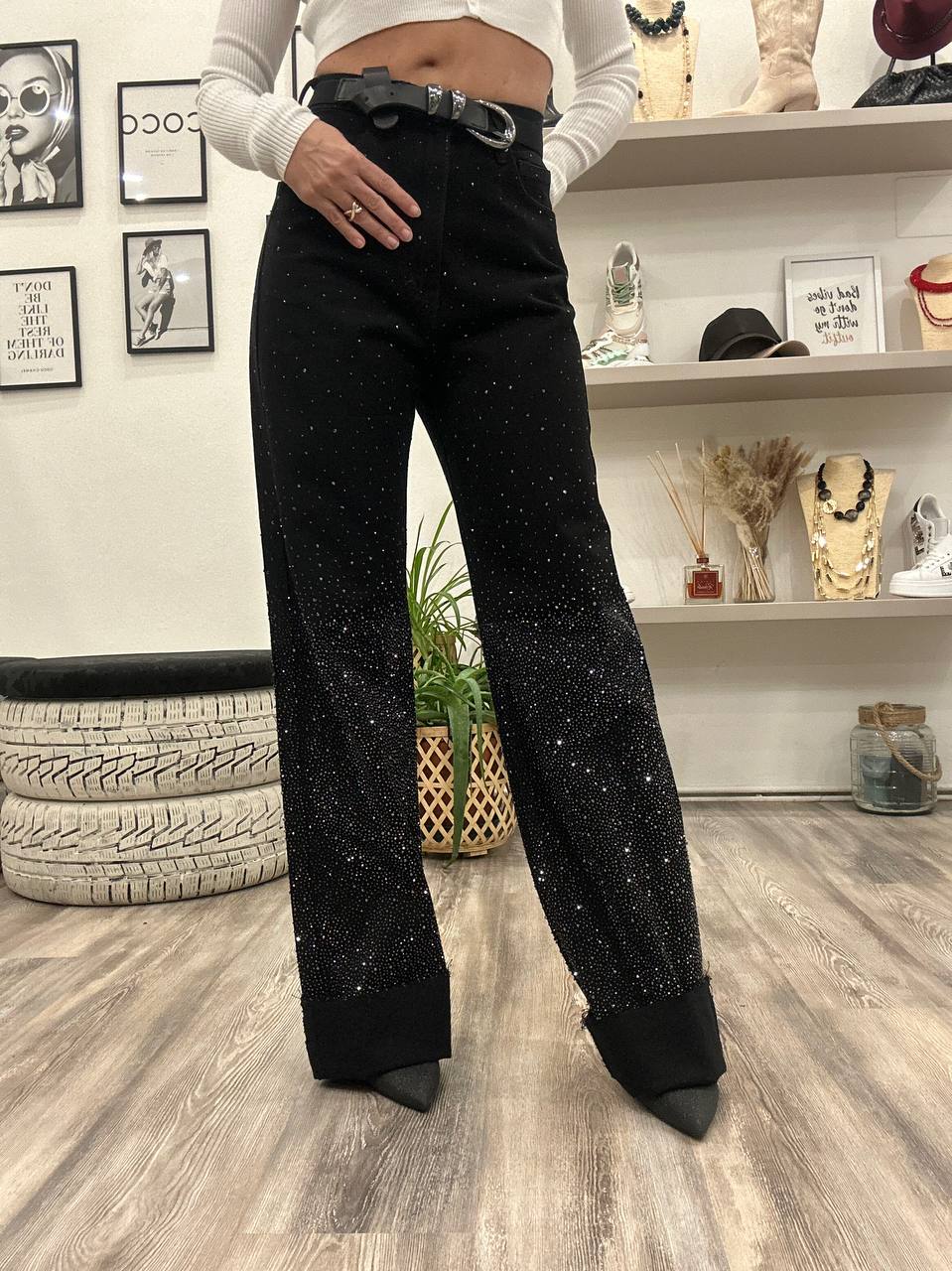 Jeans palazzo Shine